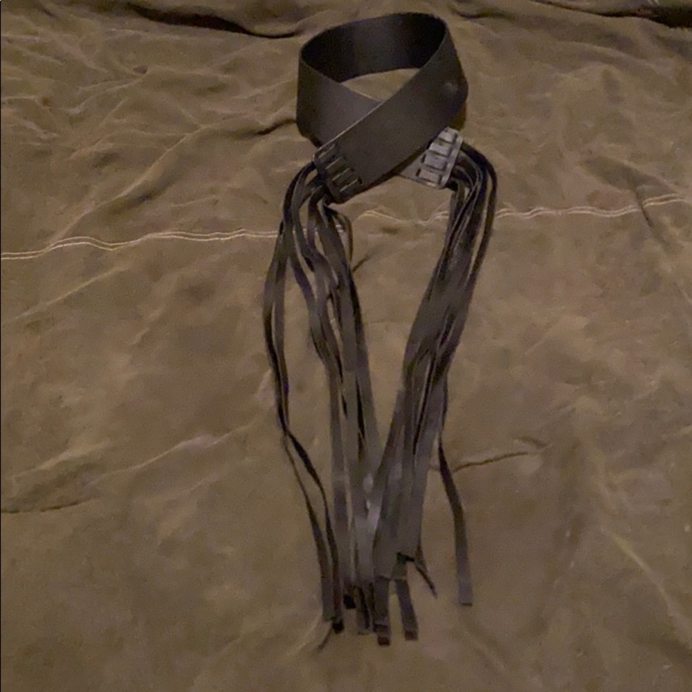 Leather Fringe Black Belt